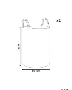 Beliani Puuvillakori Musta 34 Cm 2 Kpl Saryk Outlet