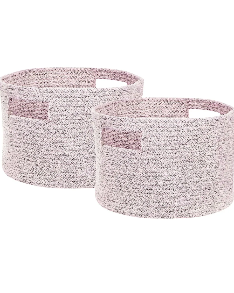Beliani Puuvillakori Pastellipinkki 30 Cm 2 Kpl Chiniot Flash Sale