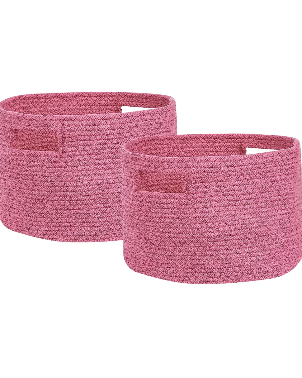 Beliani Puuvillakori Vaaleanpunainen 30 Cm 2 Kpl Chiniot Sale