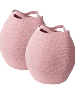Beliani Puuvillakori Vaaleanpunainen 30 Cm 2 Kpl Panjgur Sale