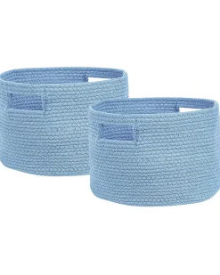 Beliani Puuvillakori Vaaleansininen 30 Cm 2 Kpl Chiniot Best Sale