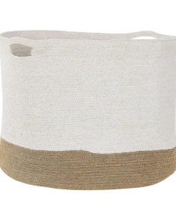 Beliani Puuvillakori Valkoinen/Beige 2 Kpl Kahan Discount