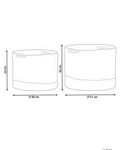 Beliani Puuvillakori Valkoinen/Beige 2 Kpl Kahan Discount