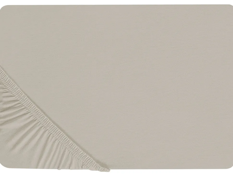 Beliani Puuvillalakana Muotoonommeltu Ruskeanharmaa 90 X 200 Cm Janbu Flash Sale