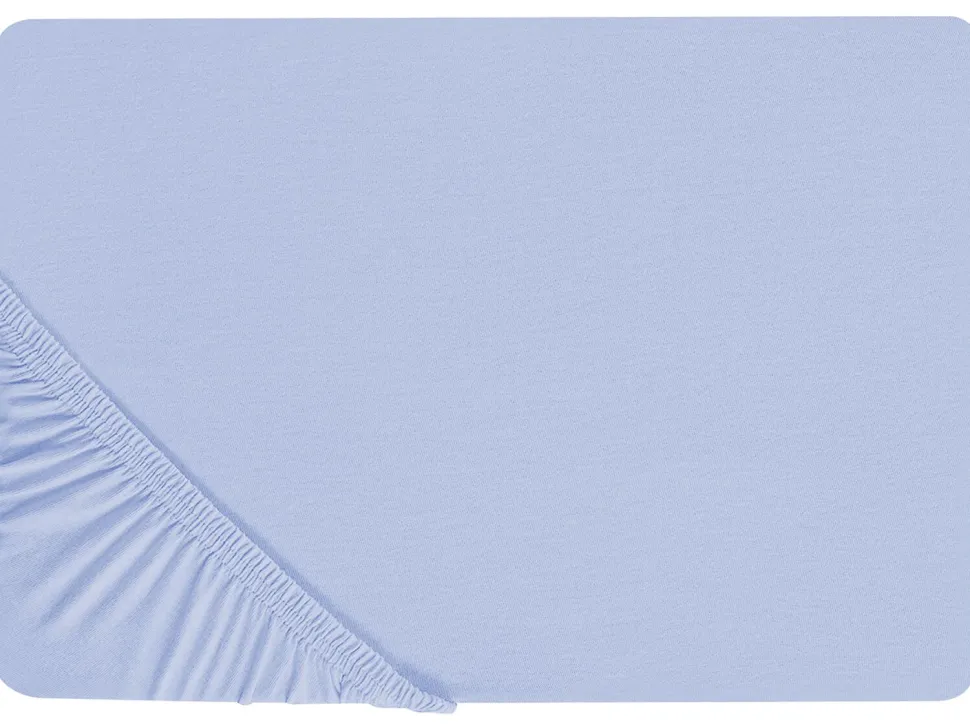 Beliani Puuvillalakana Muotoonommeltu Sininen 90 X 200 Cm Janbu Discount