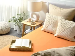 Beliani Puuvillalakana Muotoonommeltu Oranssi 90 X 200 Cm Janbu Online