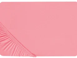 Beliani Puuvillalakana Muotoonommeltu Koralli 90 X 200 Cm Janbu Cheap