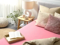 Beliani Puuvillalakana Muotoonommeltu Koralli 90 X 200 Cm Janbu Cheap