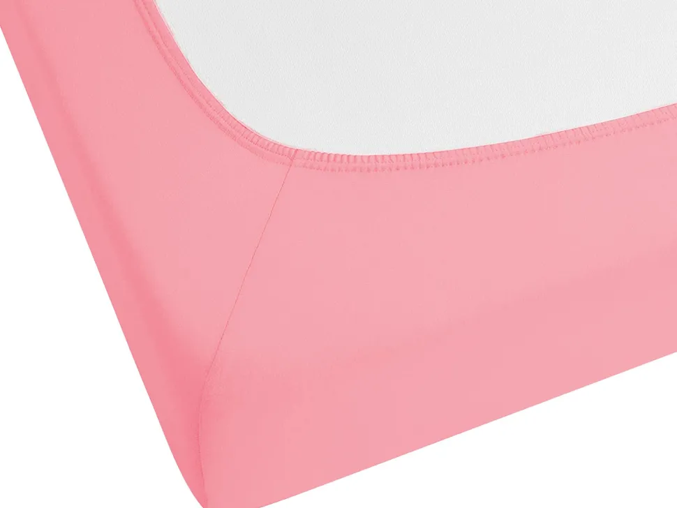 Beliani Puuvillalakana Muotoonommeltu Koralli 90 X 200 Cm Janbu Cheap