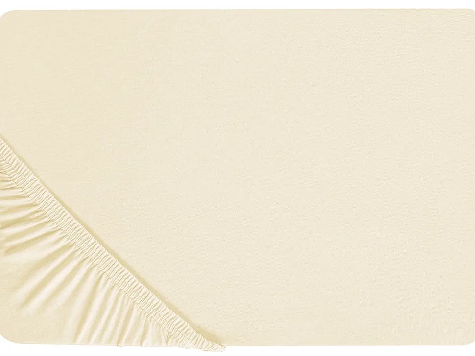 Beliani Puuvillalakana Muotoonommeltu Beige 90 X 200 Cm Janbu Online