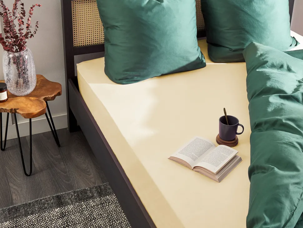 Beliani Puuvillalakana Muotoonommeltu Beige 90 X 200 Cm Janbu Online