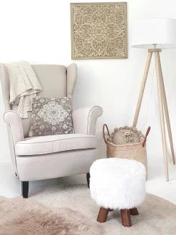 Beliani Pyorea Matto Beige 140 Cm Demre Fashion