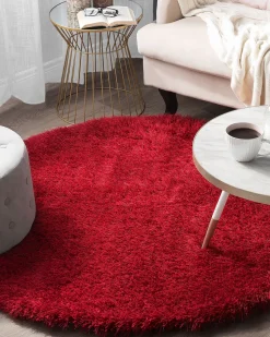 Beliani Pyorea Matto Kangas Punainen 140 Cm Cide Best