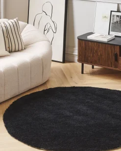 Beliani Pyorea Matto Musta 140 Cm Demre New