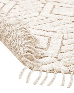 Beliani Pyorea Matto Puuvilla Beige 140 Cm Horasan New