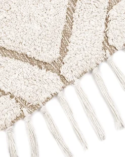 Beliani Pyorea Matto Puuvilla Beige 140 Cm Horasan New