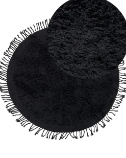 Beliani Pyorea Matto Puuvilla Musta 140 Cm Bitlis Clearance
