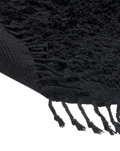 Beliani Pyorea Matto Puuvilla Musta 140 Cm Bitlis Clearance