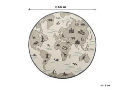 Beliani Pyorea Matto Puuvilla Ruskeanharmaa 120 Cm Kesda Shop