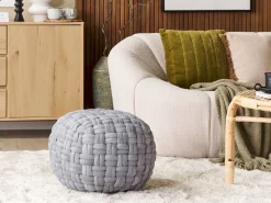 Beliani Pyorea Matto Villa Vaaleanharmaa O 140 Cm Penek Clearance