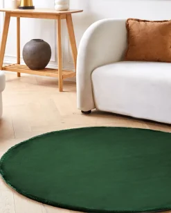 Beliani Pyorea Matto Viskoosi Tummanvihrea 140 Cm Gesi Ii Clearance