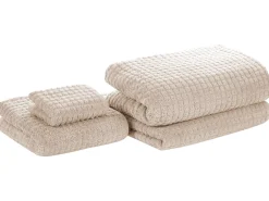 Beliani Pyyhesetti 4 Kpl Beige Puuvilla Atai Clearance