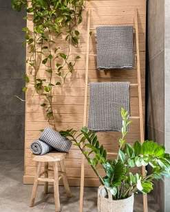 Beliani Pyyhesetti 9 Kpl Harmaa Puuvilla Areora Best