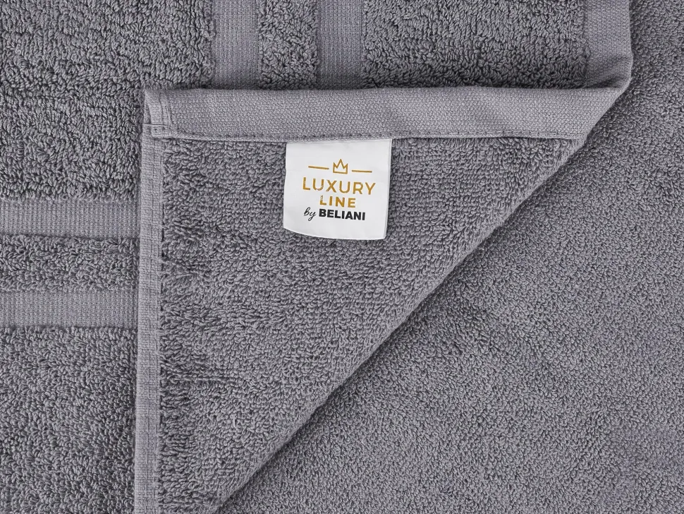 Beliani Pyyhesetti 9 Kpl Harmaa Puuvilla Areora Best