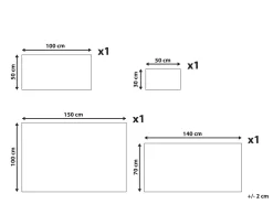 Beliani Pyyhesetti 4 Kpl Sininen Puuvilla Areora Outlet
