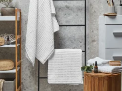 Beliani Pyyhesetti 4 Kpl Valkoinen Puuvilla Atai Sale