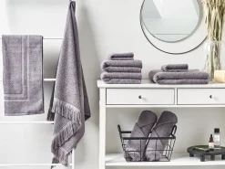 Beliani Pyyhesetti Puuvilla Harmaa 9 Kpl Atiu Outlet