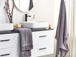 Beliani Pyyhesetti Puuvilla Harmaa 2 Kpl Atiu Outlet