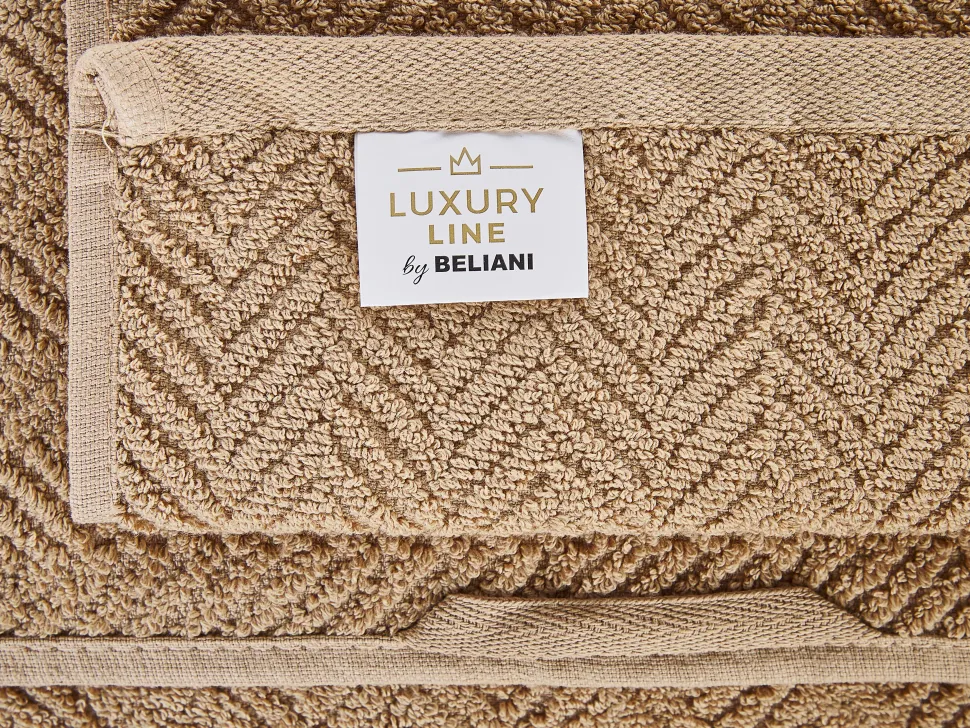 Beliani Pyyhesetti Puuvilla Hiekanruskea 2 Kpl Mitiaro Flash Sale