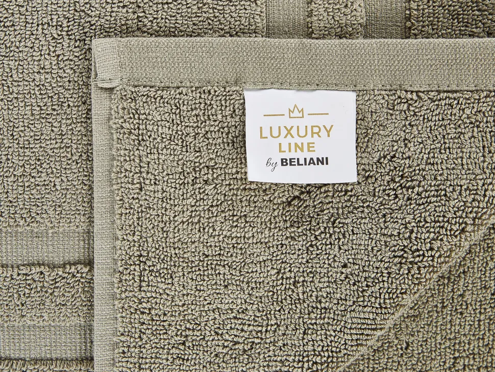 Beliani Pyyhesetti Puuvilla Oliivinvihrea 9 Kpl Mitiaro Shop