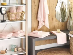 Beliani Pyyhesetti Puuvilla Pastellipinkki 9 Kpl Atiu Flash Sale