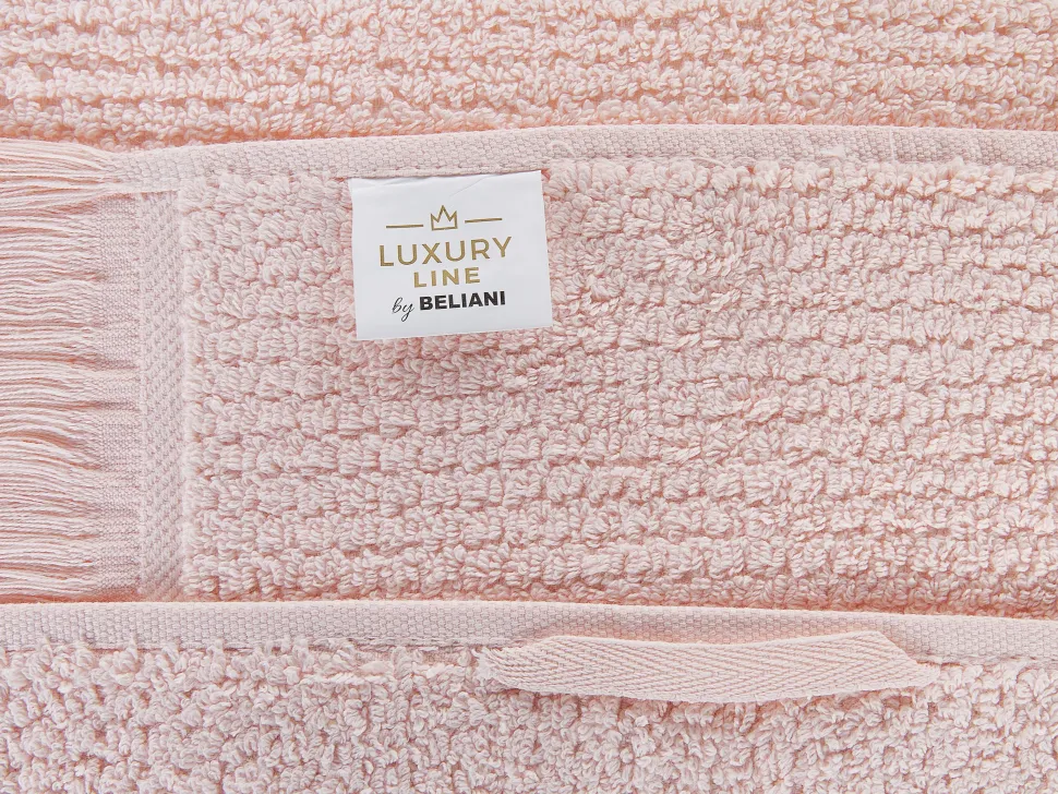 Beliani Pyyhesetti Puuvilla Pastellipinkki 9 Kpl Atiu Flash Sale