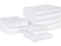 Beliani Pyyhesetti Puuvilla Valkoinen 9 Kpl Mitiaro Sale