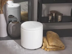 Beliani Rahi Keinonahka Säilytystila Valkoinen 38 Cm Maryland Fashion