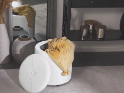 Beliani Rahi Keinonahka Säilytystila Valkoinen 38 Cm Maryland Fashion