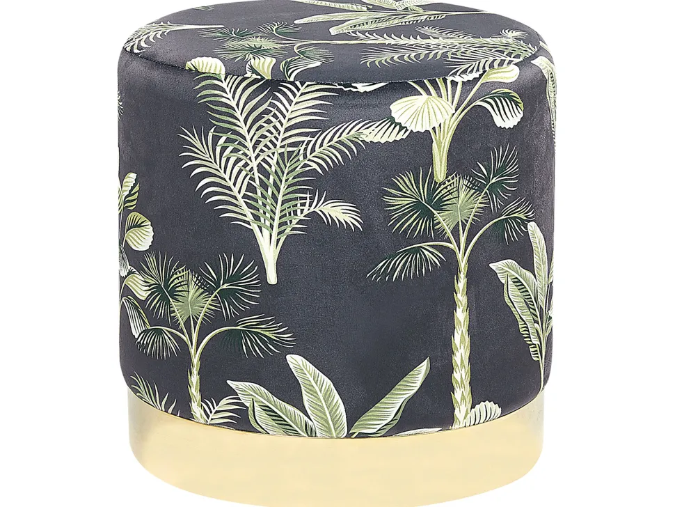 Beliani Rahi Sametti Musta/Vihrea Wriley Outlet