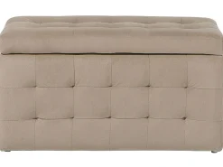 Beliani Rahi Sametti Säilytystila Vaaleanruskea 72 X 42 Cm Michigan Best