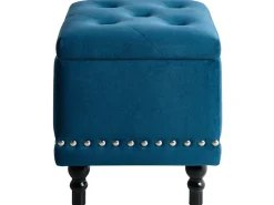 Beliani Rahi Sametti Säilytystila Tummansininen 37 X 37 Cm Loretto Fashion