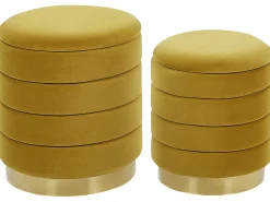 Beliani Rahi Sametti Säilytystila Sinapinkeltainen 2 Kpl Garland Best