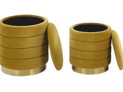 Beliani Rahi Sametti Säilytystila Sinapinkeltainen 2 Kpl Garland Best