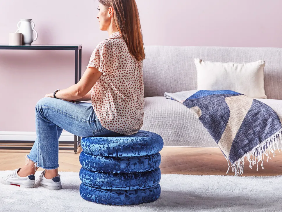 Beliani Rahi Sametti Säilytystila Laivastonsininen 45 Cm Brewton Cheap