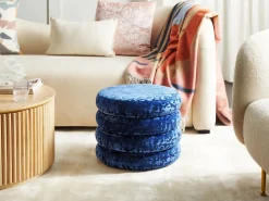 Beliani Rahi Sametti Säilytystila Laivastonsininen 45 Cm Brewton Cheap