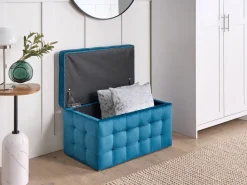 Beliani Rahi Sametti Säilytystila Tummansininen 72 X 42 Cm Michigan Online