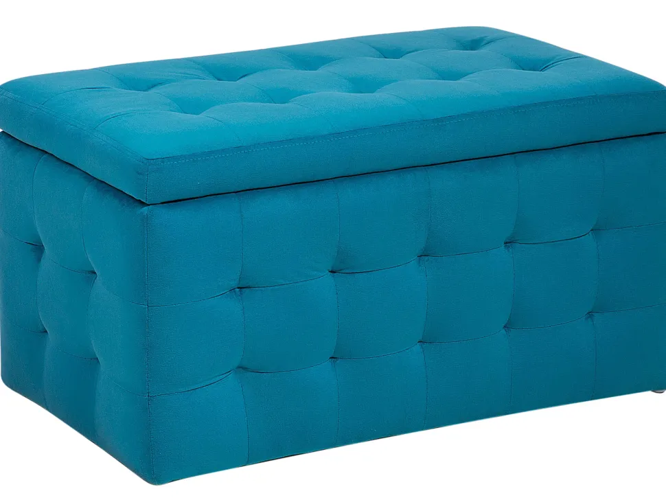 Beliani Rahi Sametti Säilytystila Merensininen 72 X 42 Cm Michigan Sale