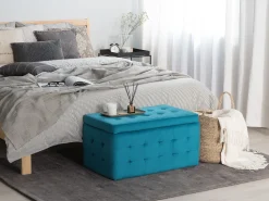 Beliani Rahi Sametti Säilytystila Merensininen 72 X 42 Cm Michigan Sale