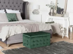 Beliani Rahi Sametti Säilytystila Tummanvihrea 72 X 42 Cm Michigan Sale